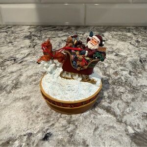 Lang Candle‎ Topper Santa Sleigh Reindeer Christmas Holiday